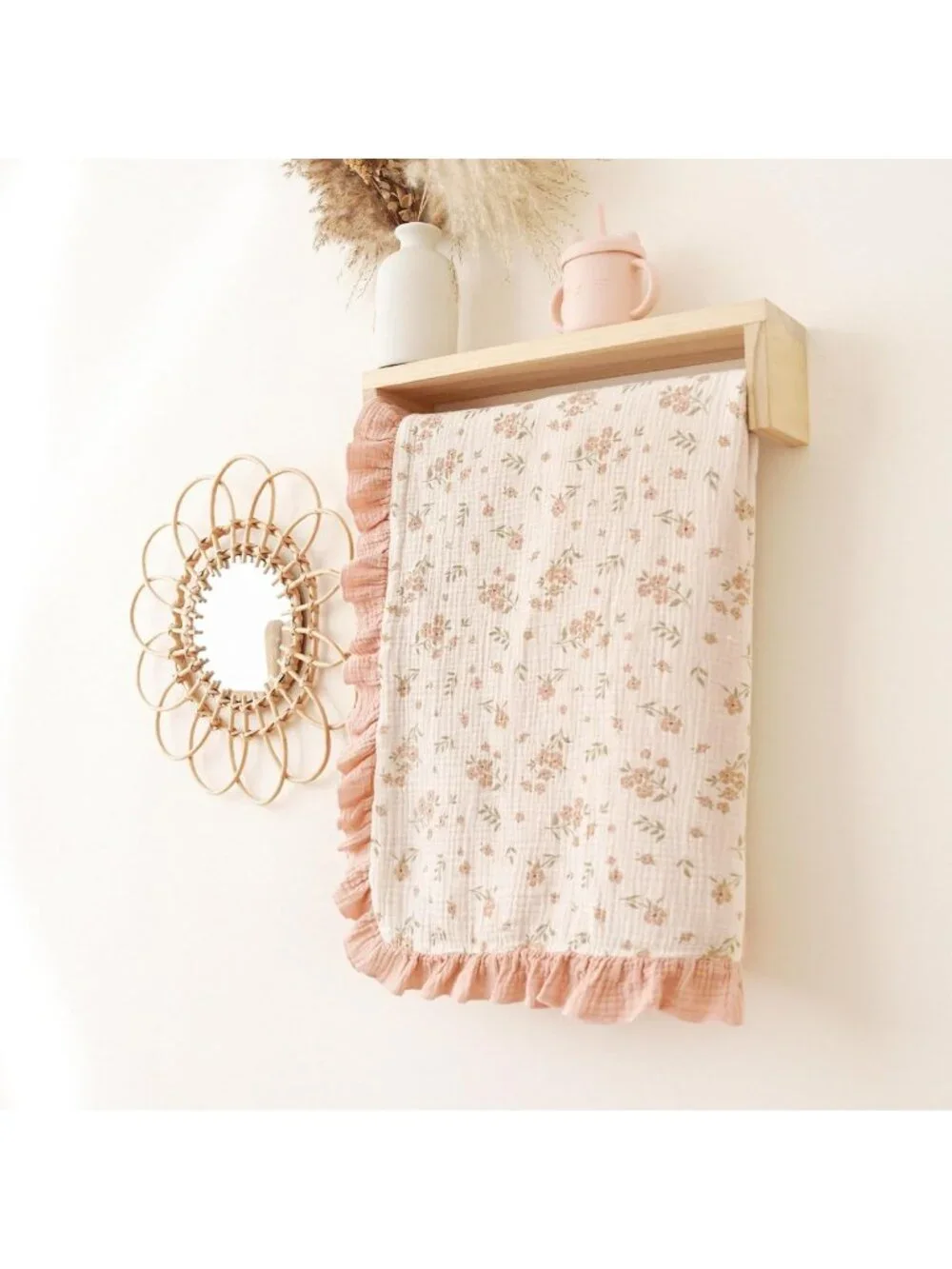 Soft Cotton Muslin Baby Blanket, Reversible Swaddle for Newborns & Toddlers